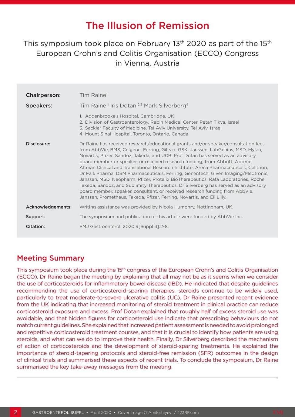 EMJ Gastroenterology 9 2020 - European Medical Journal