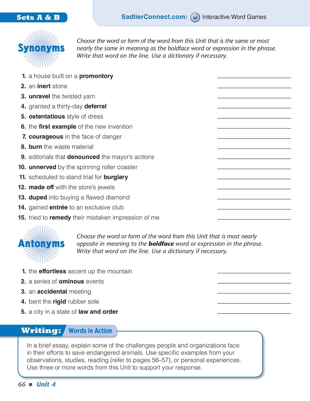 Vocabulary Workshop Achieve, Level D (Grade 9), Student Edition