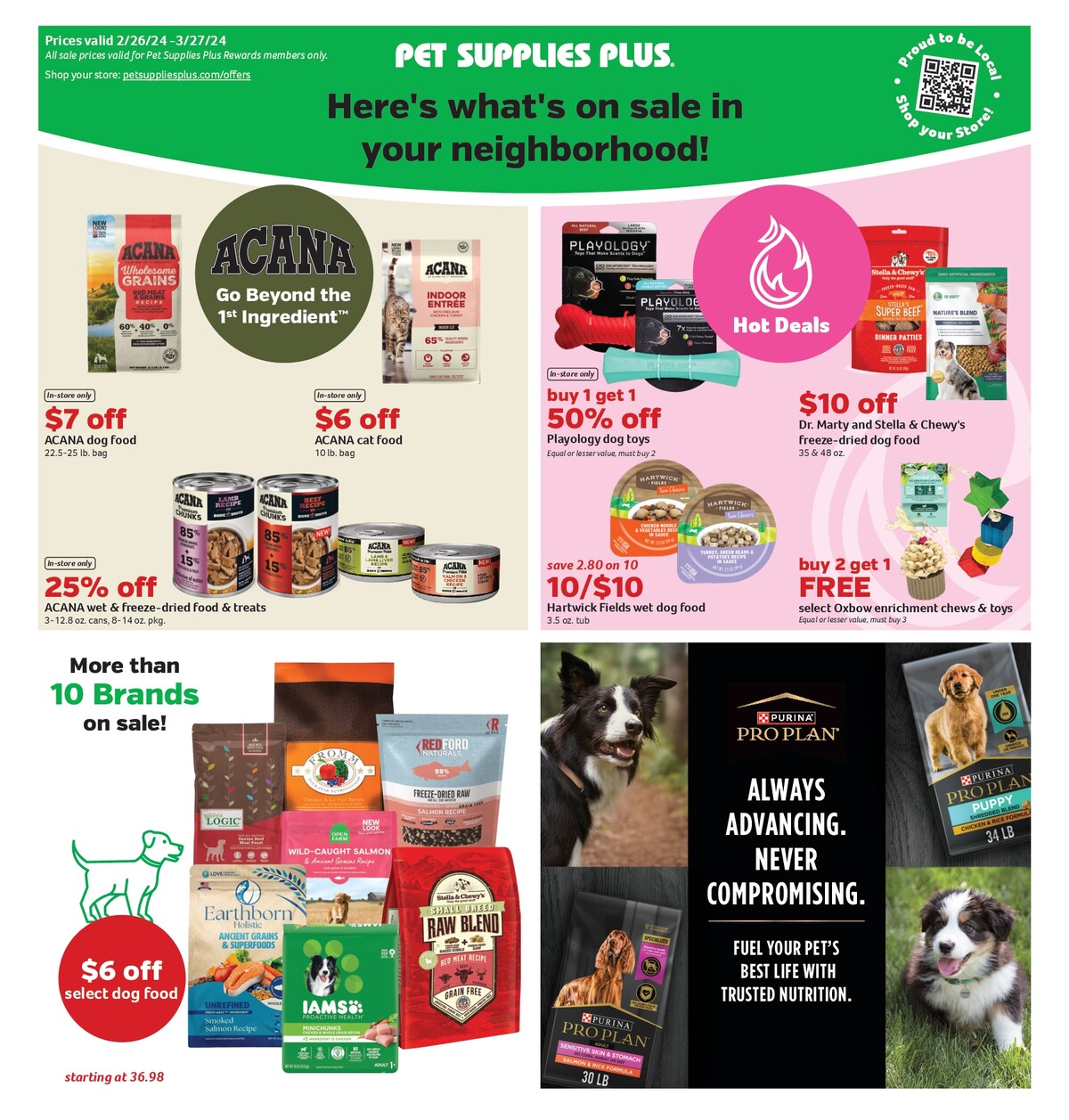 Pet supplies sale plus local ad