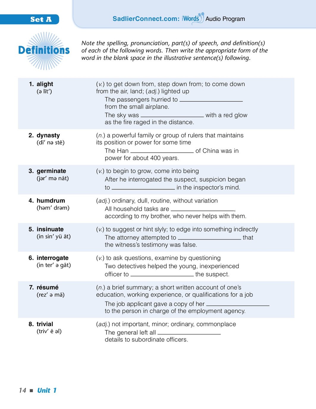 Vocabulary Workshop Achieve, Level B (Grade 7), Student Edition