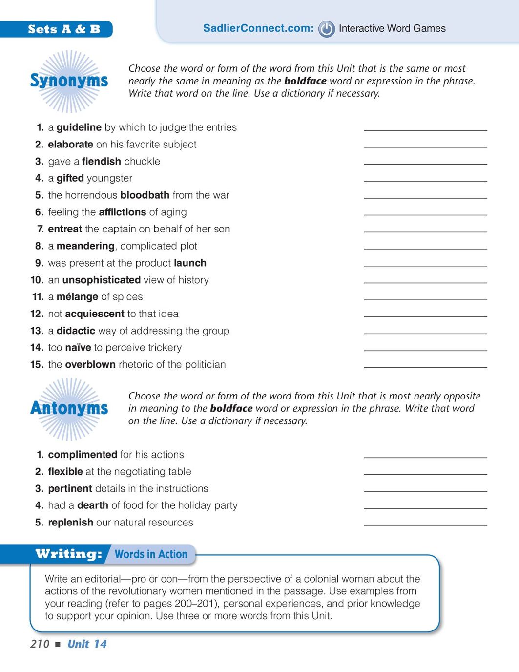 Vocabulary Workshop Achieve, Level F (Grade 11), Student Edition