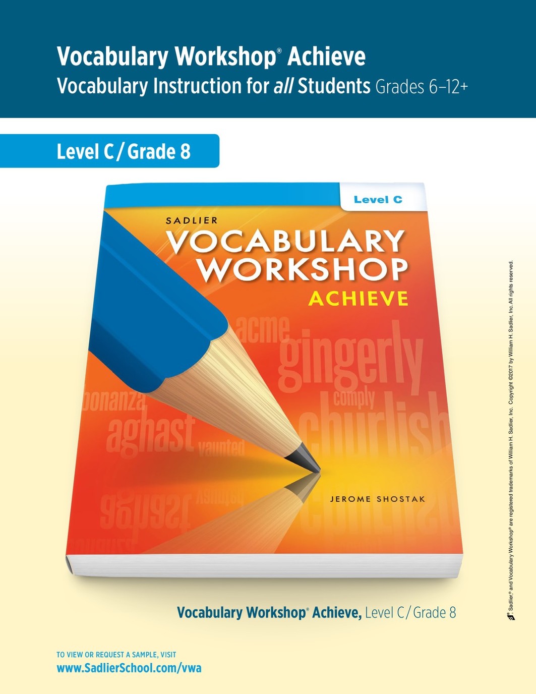 Vocabulary Workshop Achieve, Level C (Grade 8), Student Edition