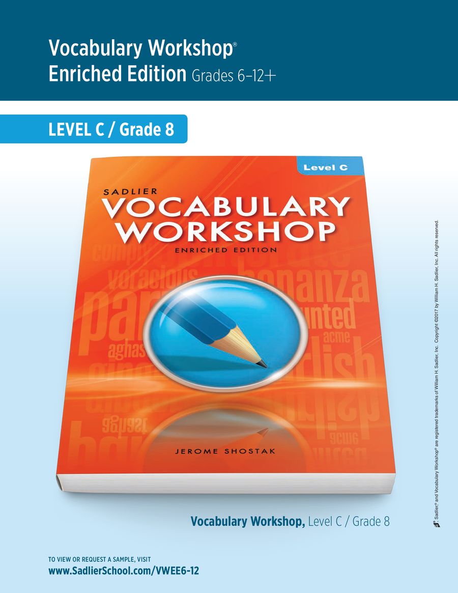 Vocabulary Workshop Enriched Edition Level C Grade 8 Student Edition