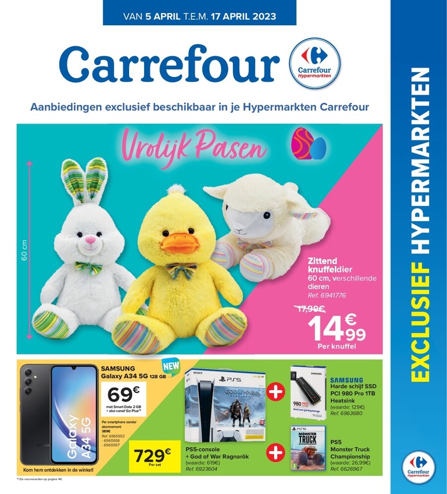 Zachte voeten Goederen Geboorte geven Folder Carrefour | Vrolijk Pasen