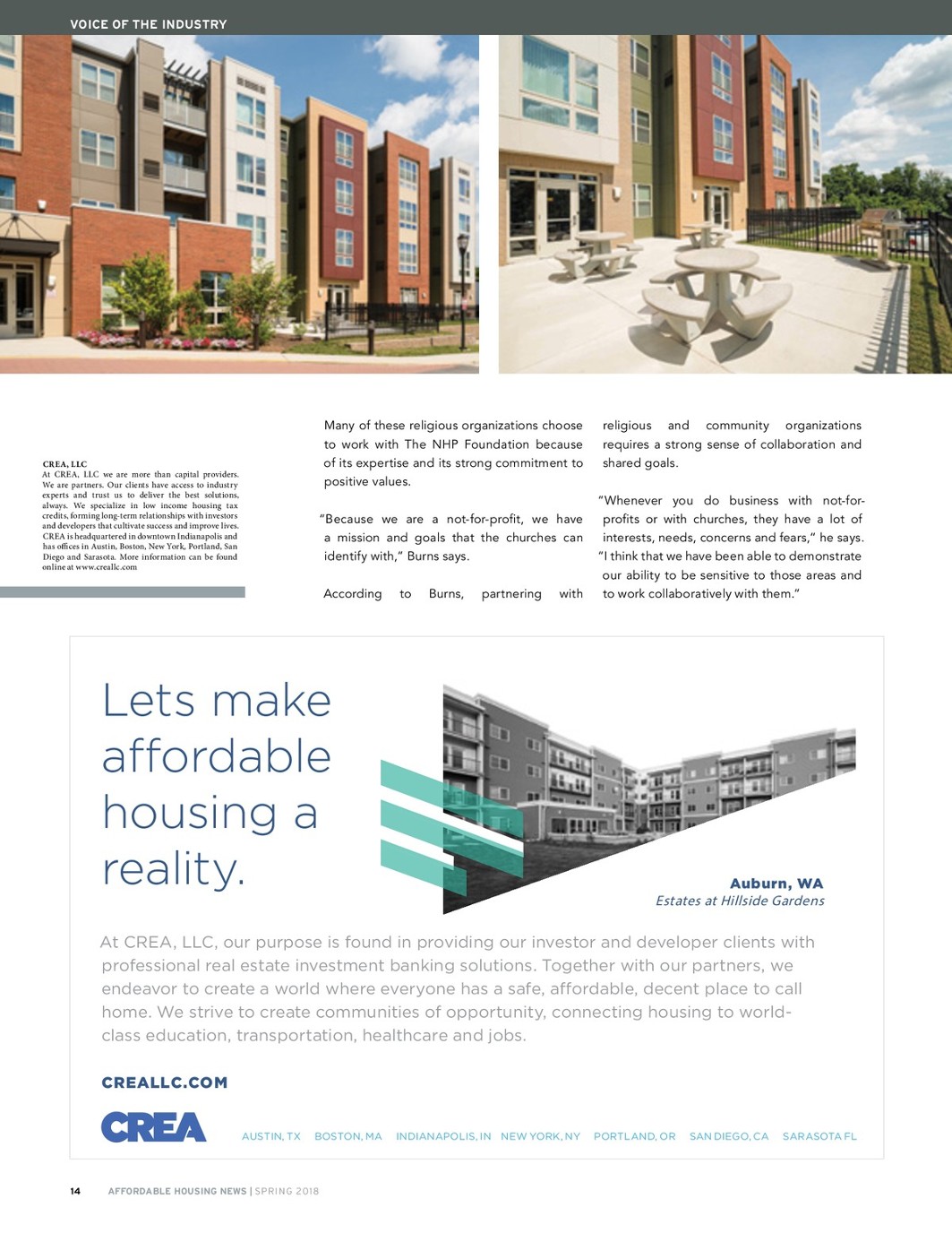 Affordable Housing News Spring 2018 Issue