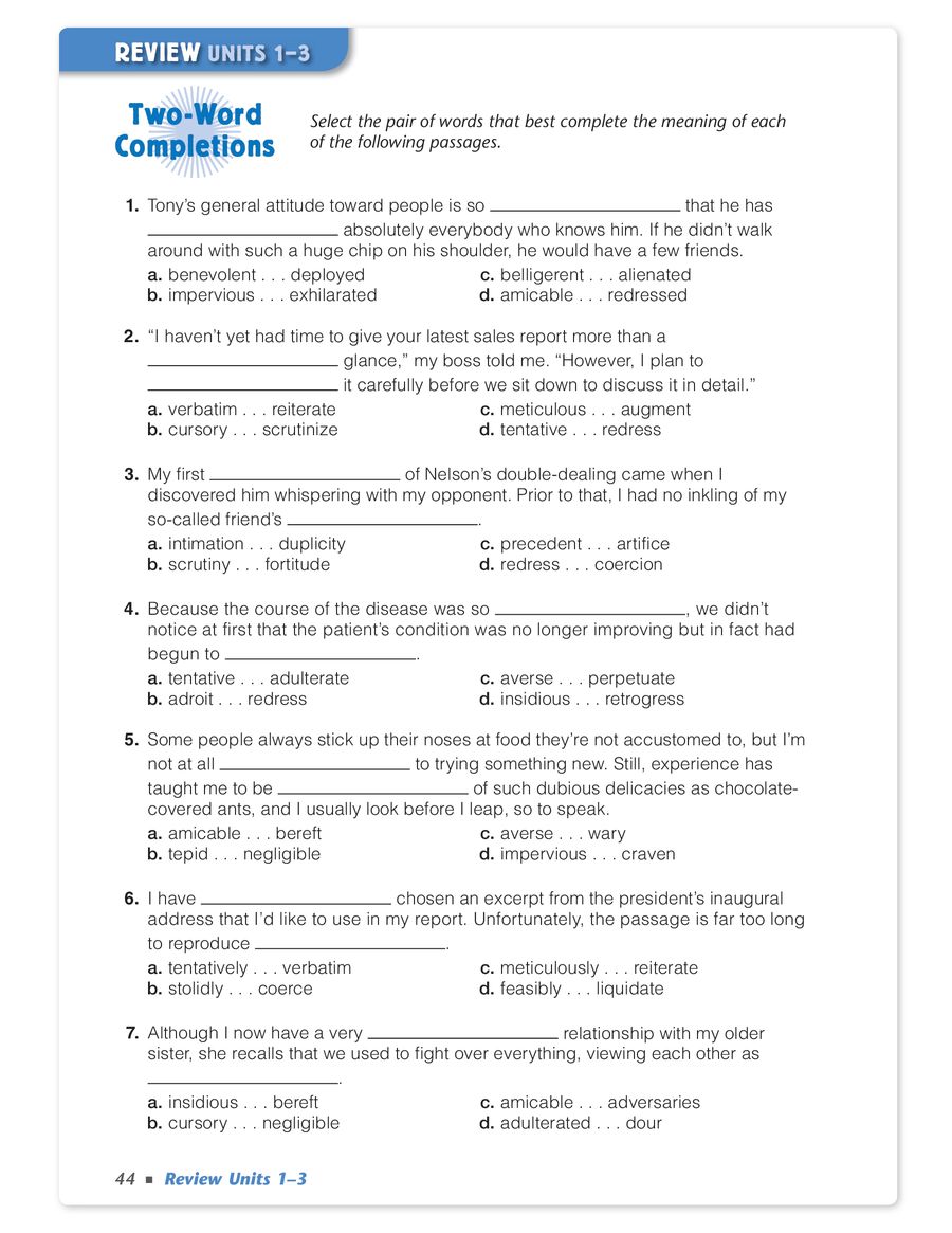 Vocabulary Workshop Enriched Edition Level E Grade 10 - 