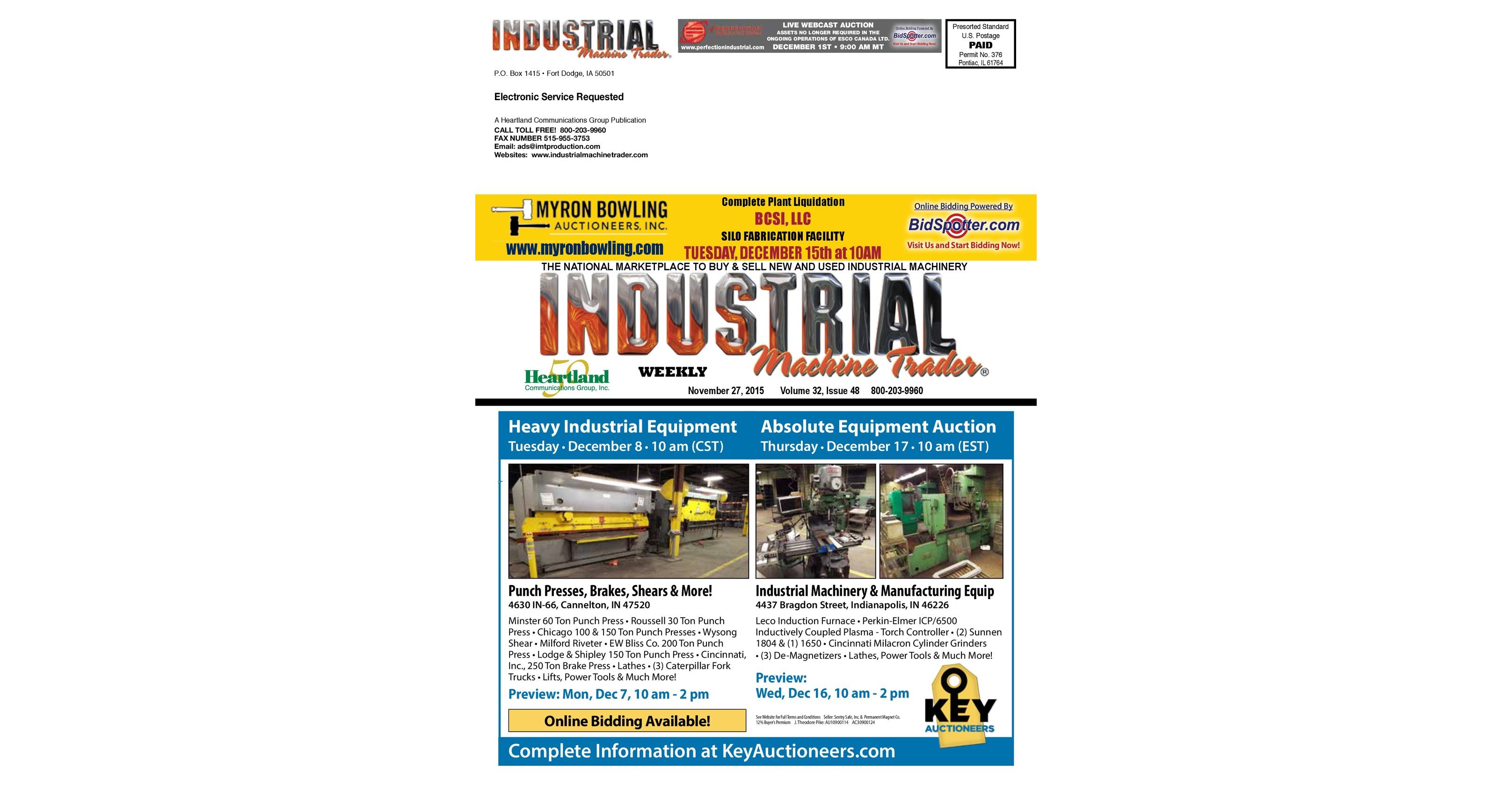 November 27, 2015 Industrial Machine Trader