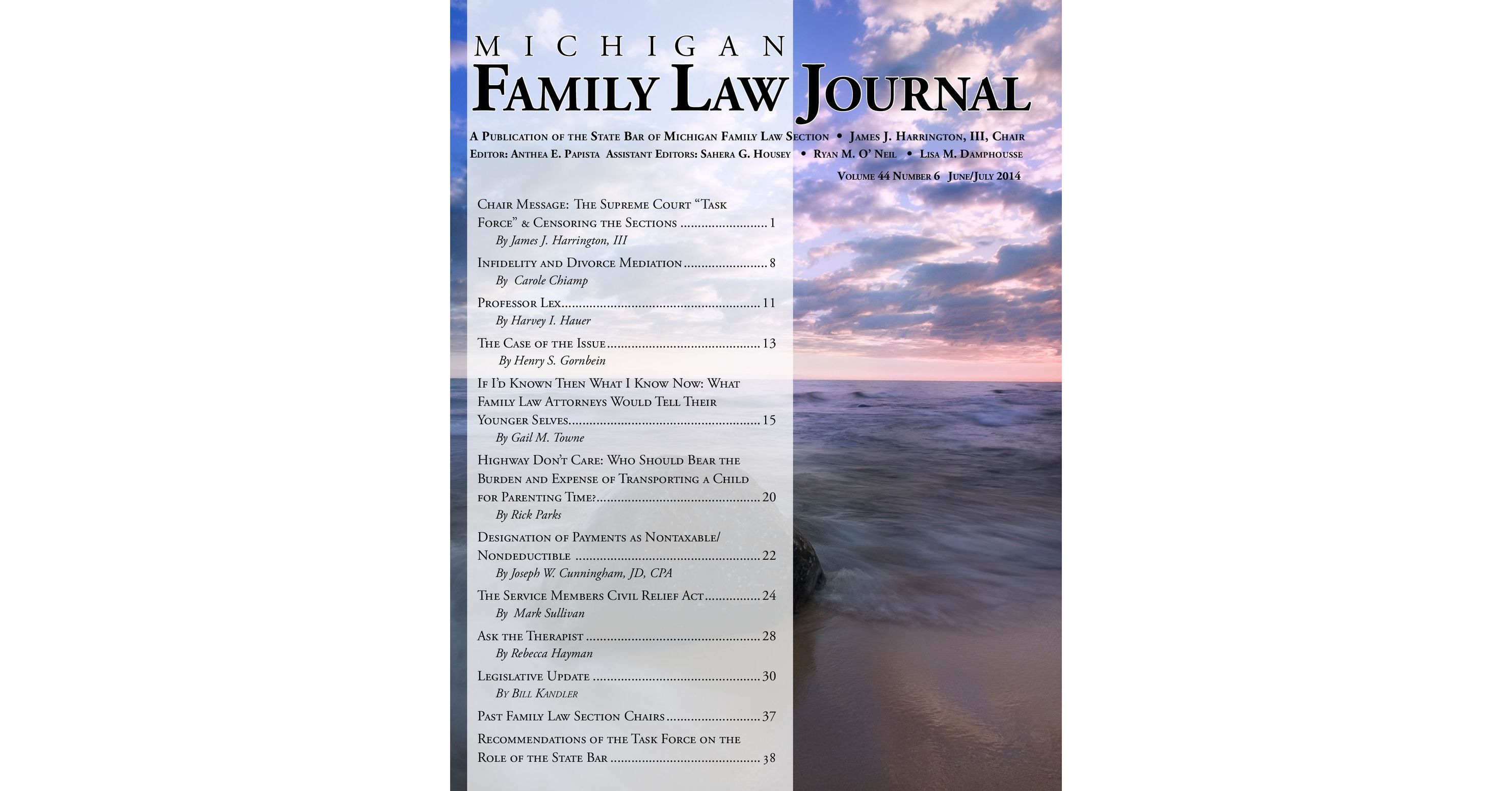 Michigan Family Law Journal-June 2014