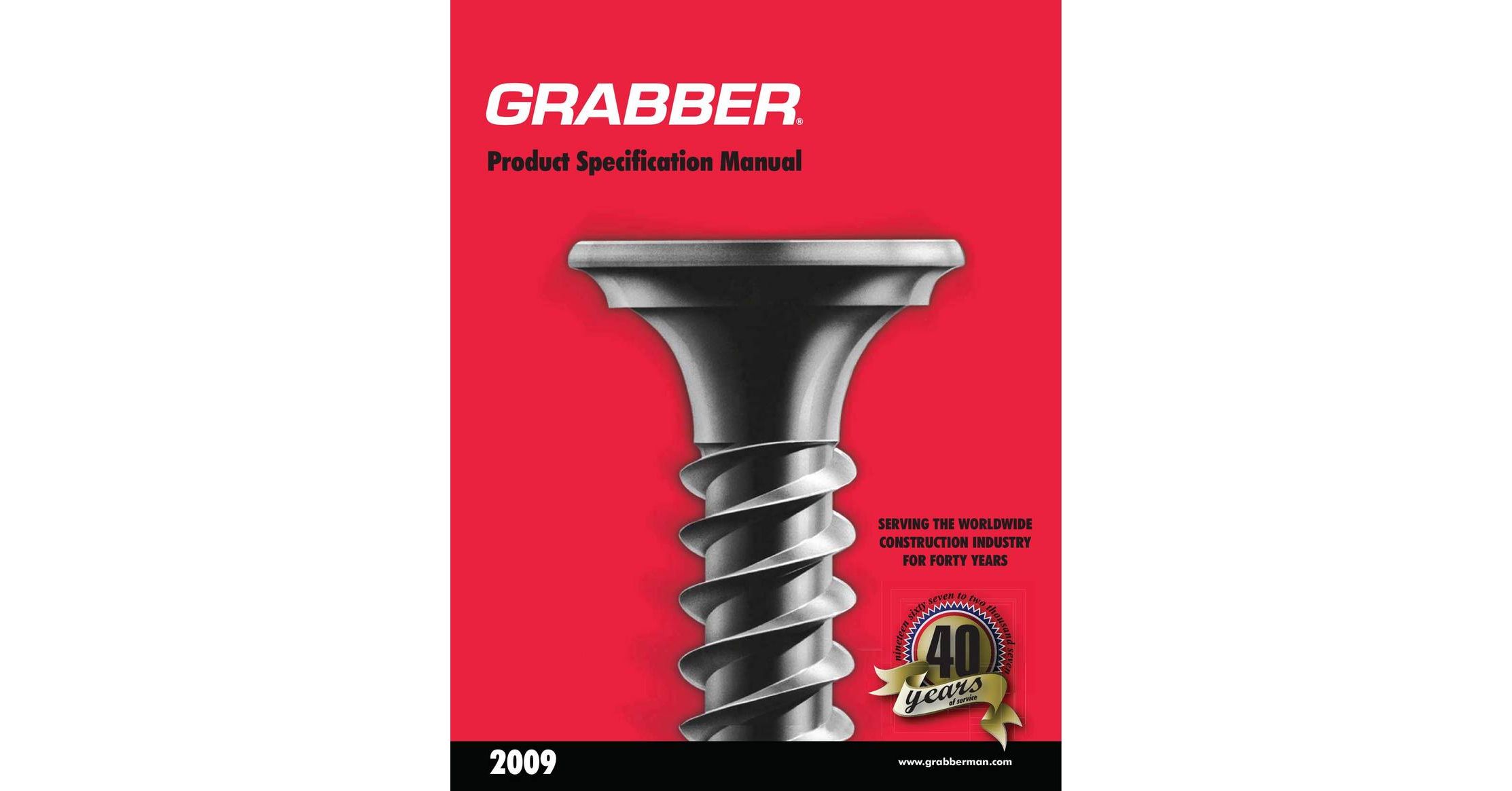 Grabber Screw Specification Manual