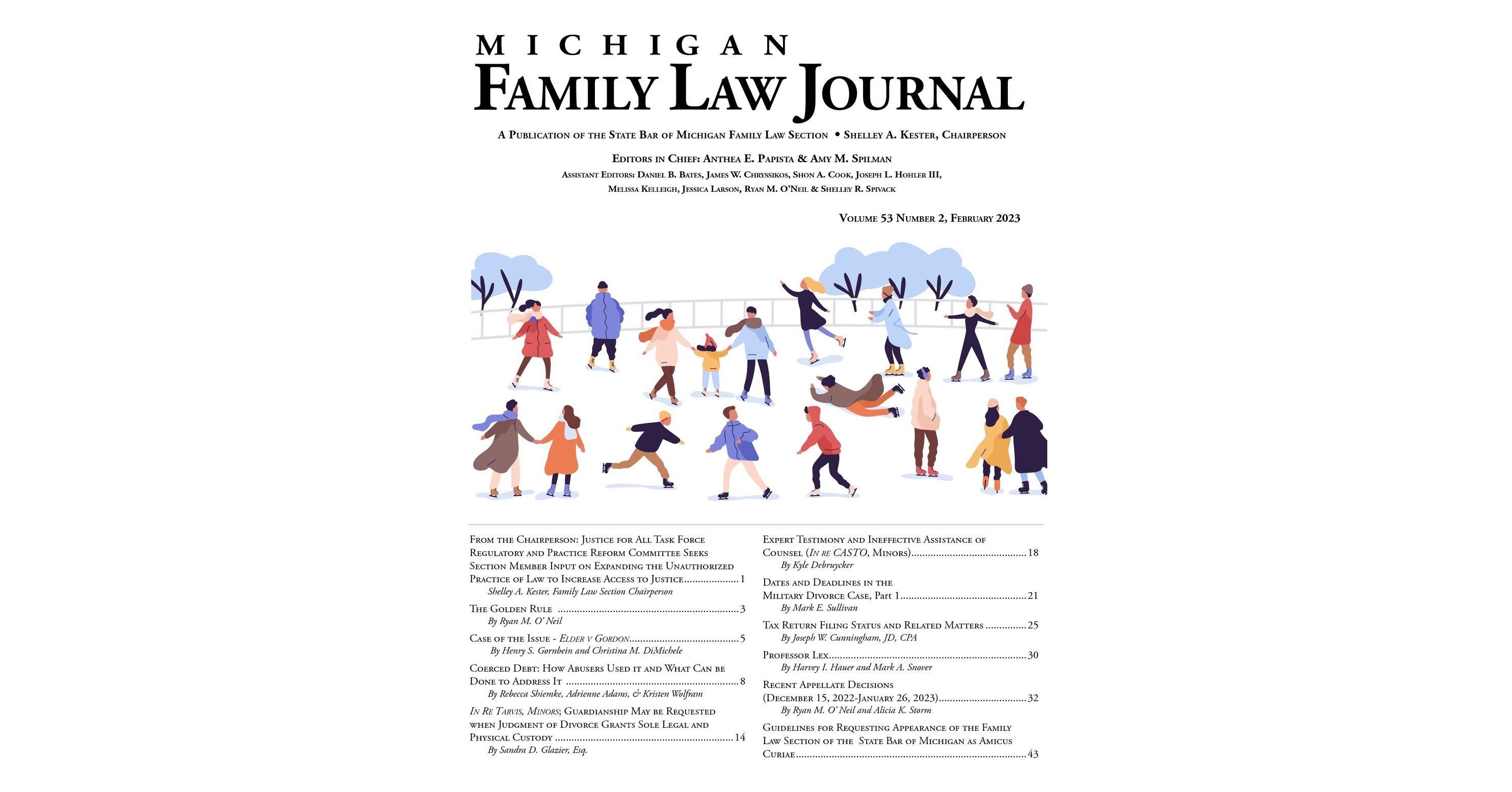 Michigan Family Law Journal --February 2023