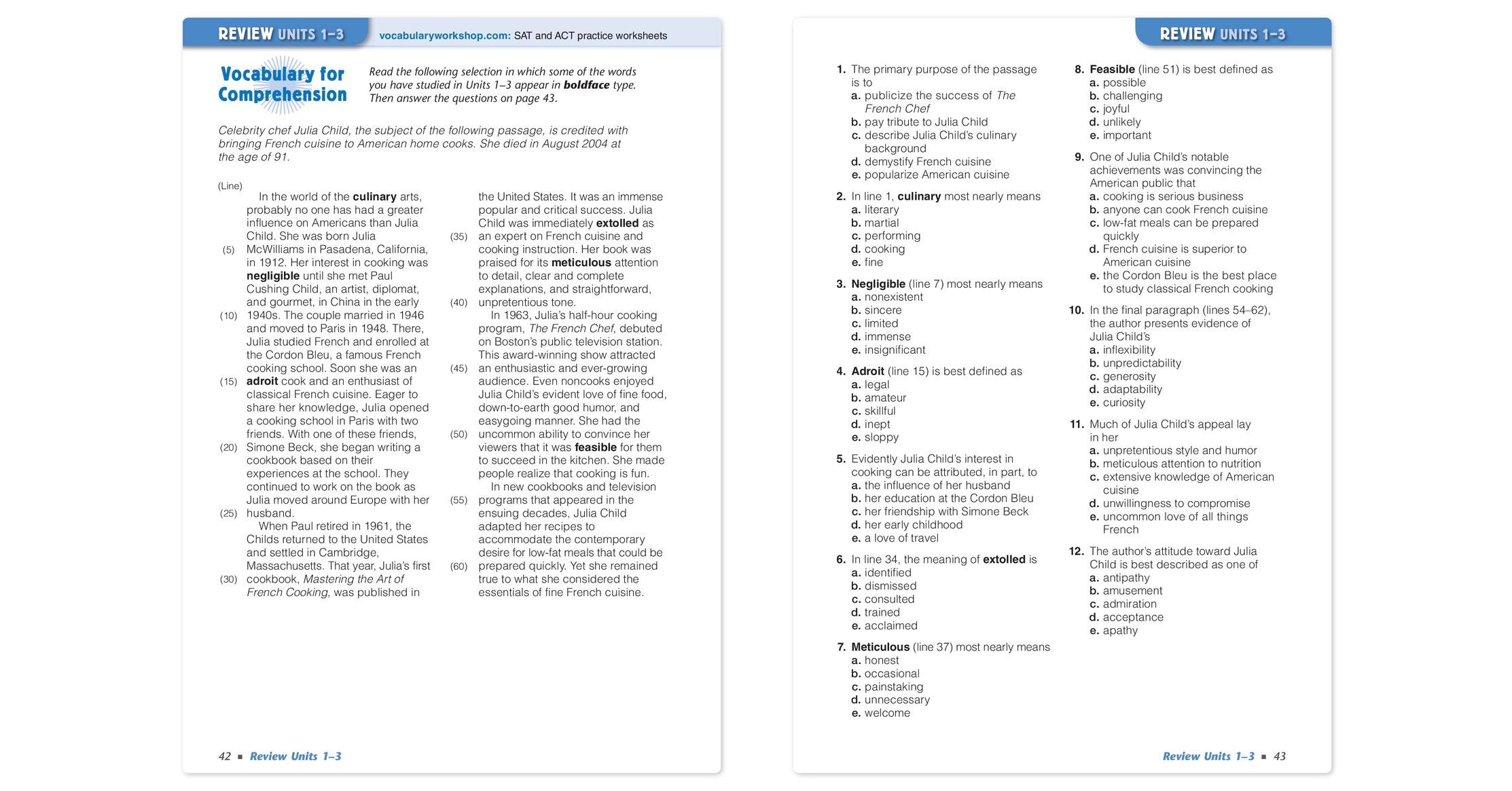 vocabulary workshop enriched edition level e grade 10 student edition